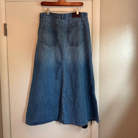 Vtg 90s LAUREN Ralph Lauren | Maxi Denim 5 Pocket Jean Skirt - Picture 2 of 5